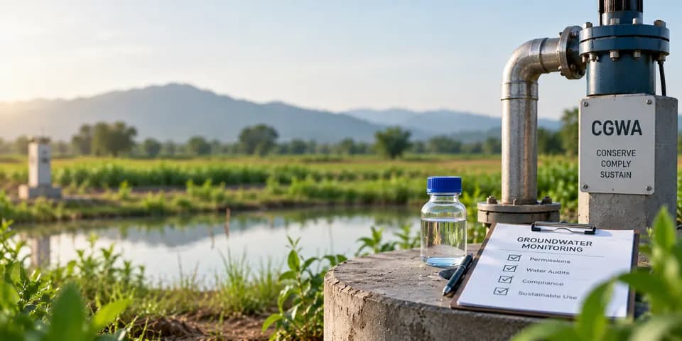 Illustration of a groundwater monitoring well and water sample